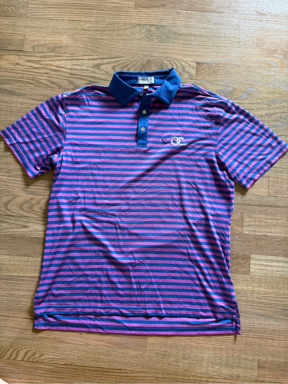 Peter Millar Purple and Blue Striped Polo